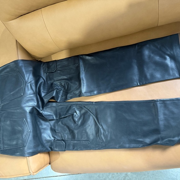 Express Black Faux Leather Pants - Picture 3 of 5